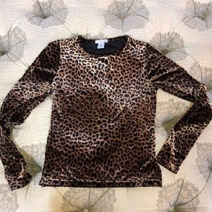 Small Velvet Cheetah Print Top